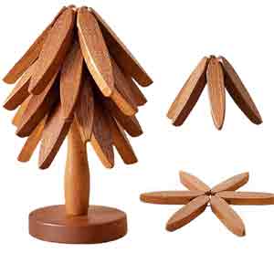 13-Wooden Foldable Coasters